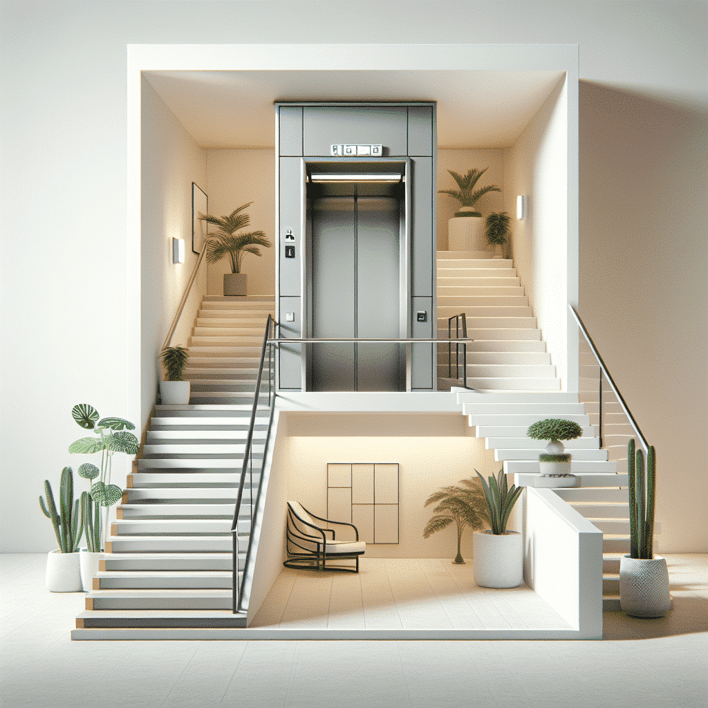 elevador en escaleras